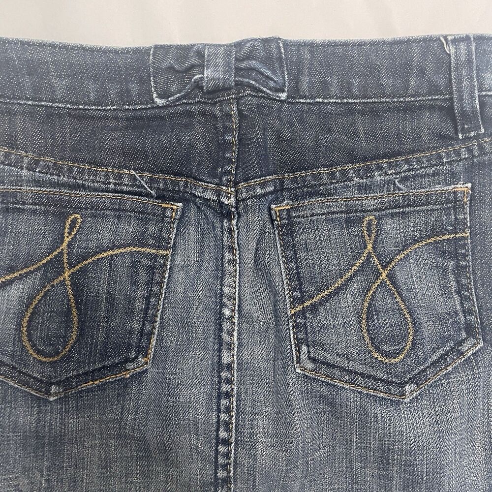 Juicy Couture Girl’s Size 14 Large Denim Blue Jean Skirt Mini Distressed Bows